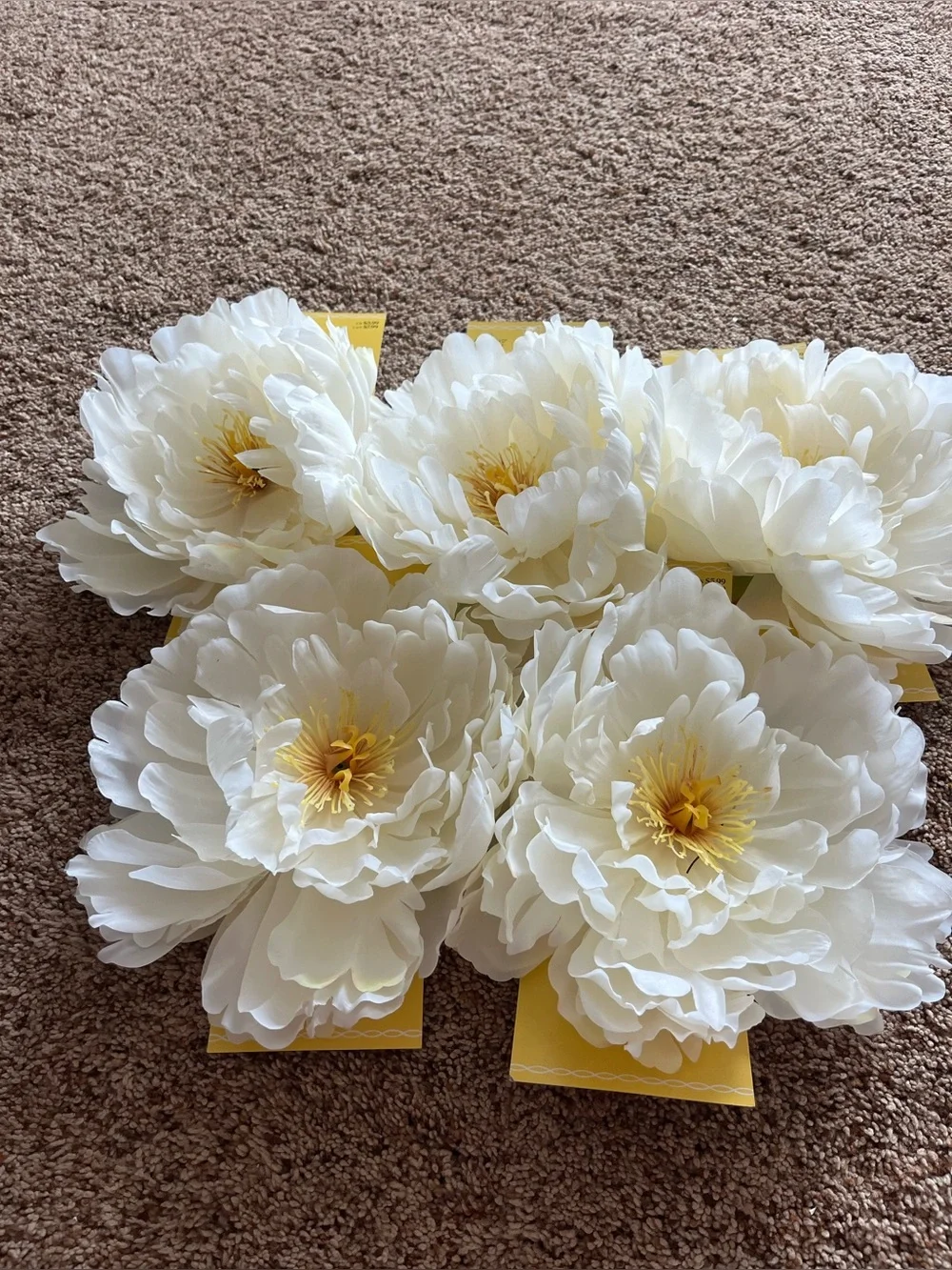 Ashland Artificial Cream Peony Flower Wall Decor - Cream with Yellow Center (5)